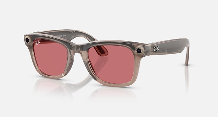 RAY-BAN | META WAYFARER Sunglasses in Warm Stone and Clear  