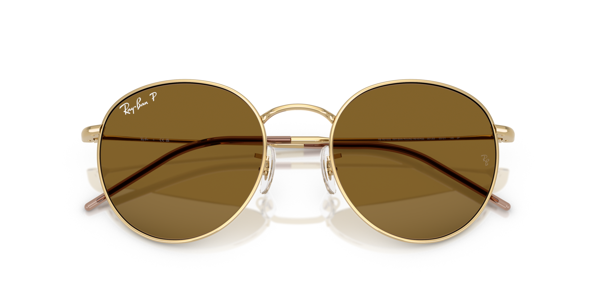 Ray-Ban RBR0103S Gold Brown Polarized Sunglasses 53mm Ray-Ban Round Reverse Sunglasses ORBR0103S 92023A 53mm 100  main image 3