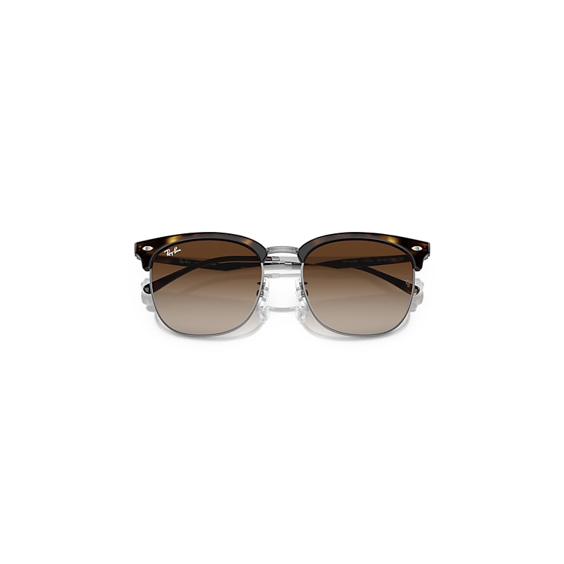 Ray Ban Rb4418d Sunglasses Gunmetal Frame Brown Lenses 56-19 In Gunmetal