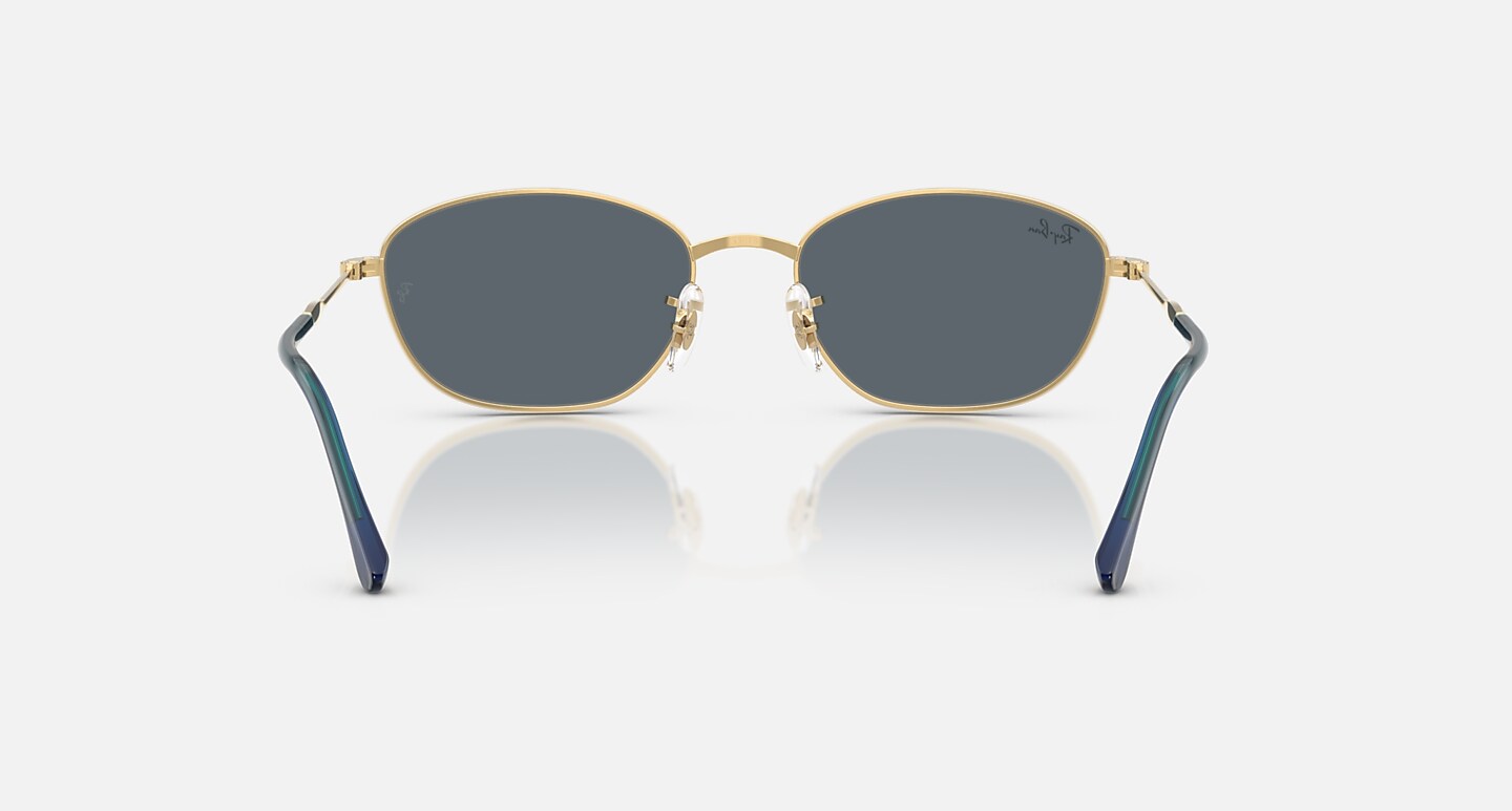 Ray-Ban Sunglasses Woman Rb3749 - Arista Gold Frame Blue Lenses 55-18