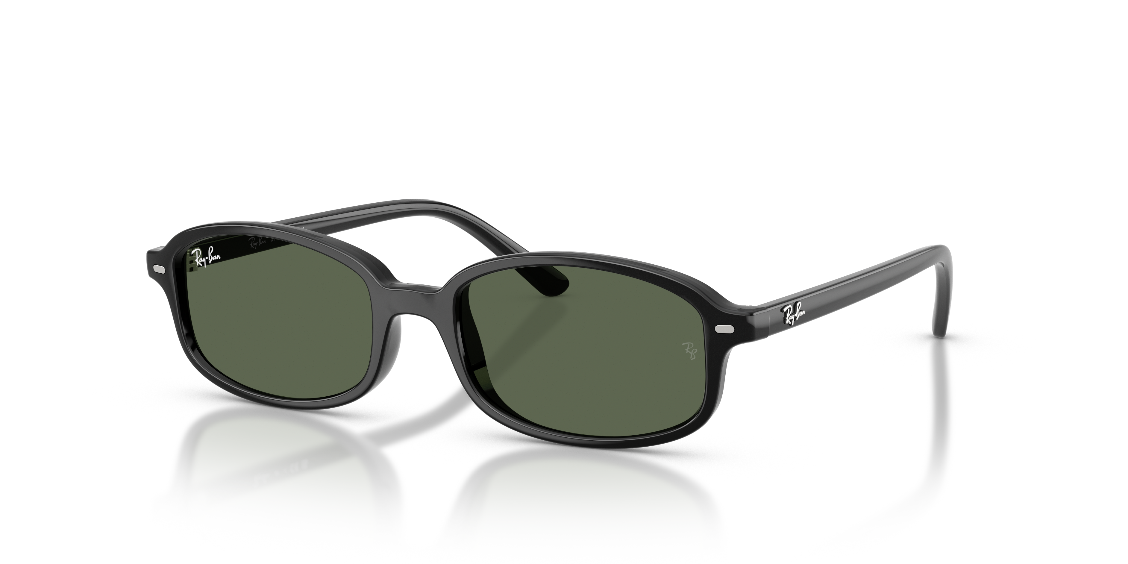 RB9132S KIDS Polished Black Frame Dark Green Lenses 49-17