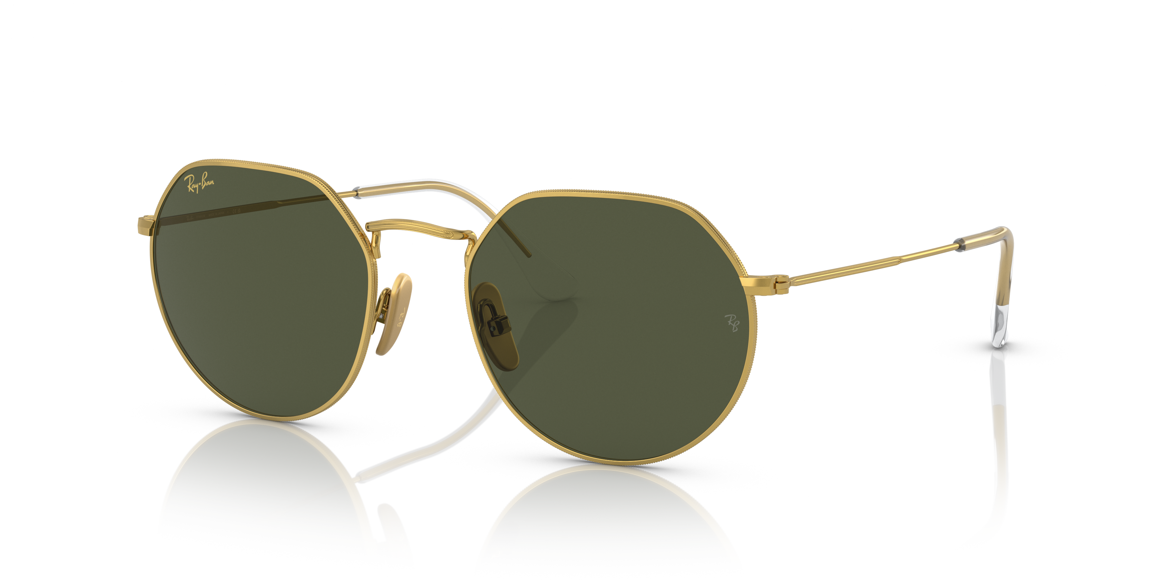 JACK TITANIUM Polished Gold Frame Green Lenses 51-20