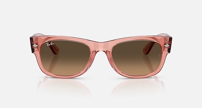 MEGA WAYFARER II Sunglasses in Transparent Pink and Light Brown