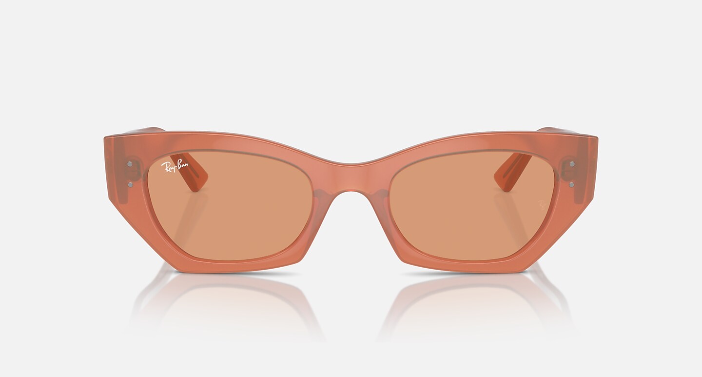 Ray-Ban Zena Bio-based Sunglasses Cloudy Cannella Frame Orange Lenses 49-22