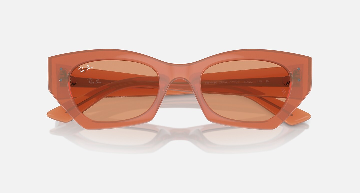 Ray-Ban Zena Bio-based Sunglasses Cloudy Cannella Frame Orange Lenses 49-22