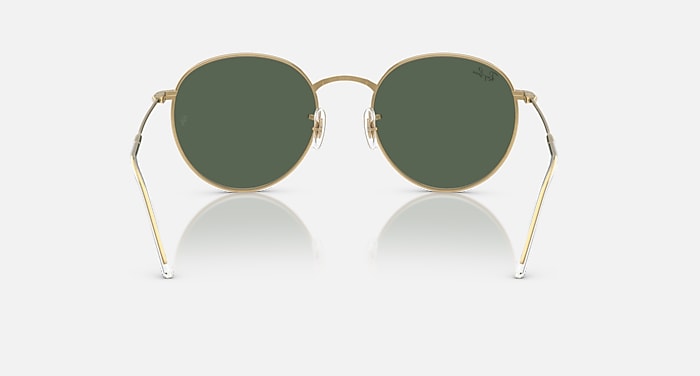 Ray-Ban Sunglasses Unisex Round Reverse - Arista Gold Frame Green Lenses 53-21