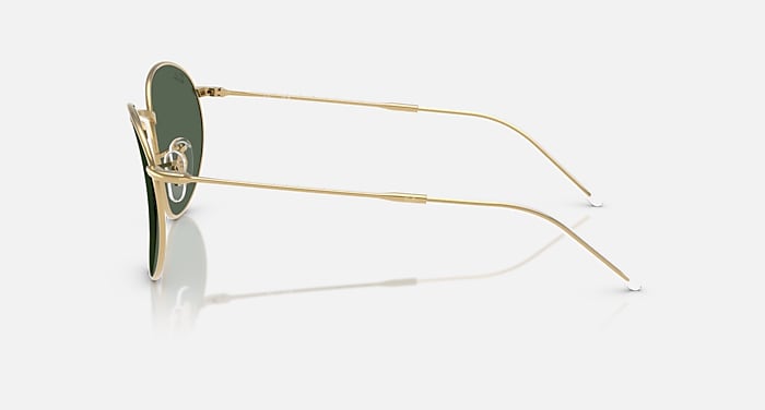 Ray-Ban Sunglasses Unisex Round Reverse - Arista Gold Frame Green Lenses 53-21