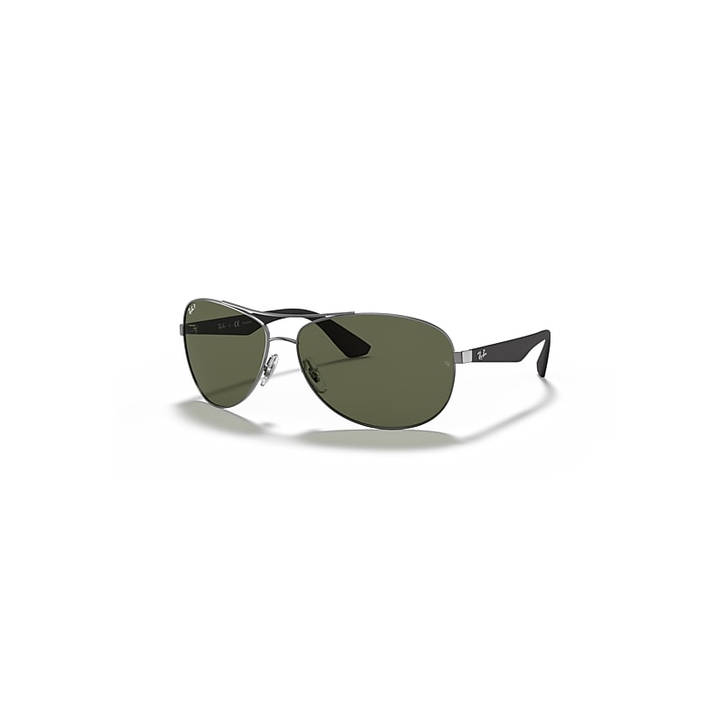 Ray-Ban Sunglasses Man Rb3526 - Gunmetal Frame Green Lenses Polarized 63-14