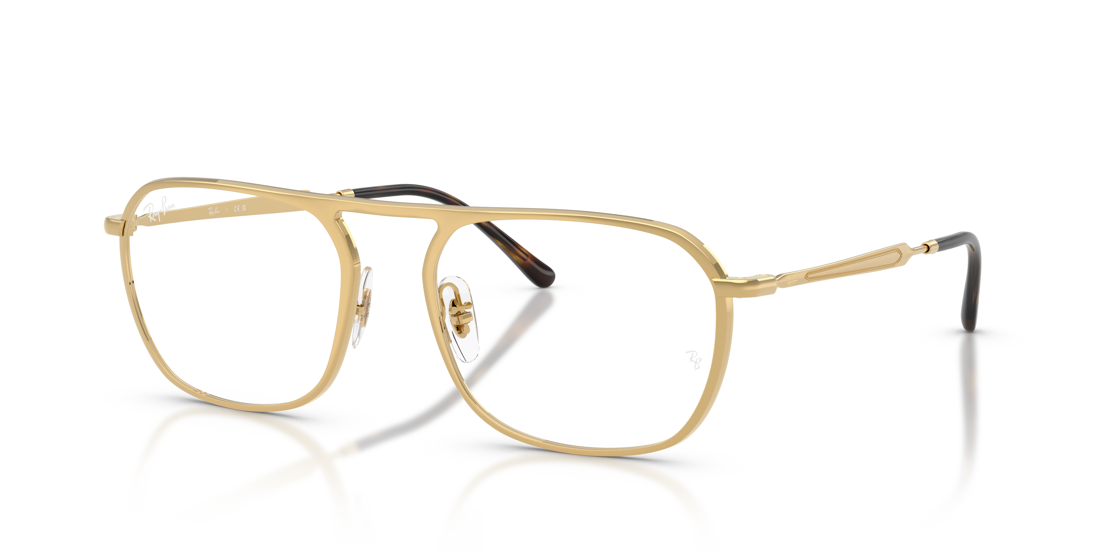 RB6548 OPTICS Polished Arista Gold Frame Clear Lenses 53-19