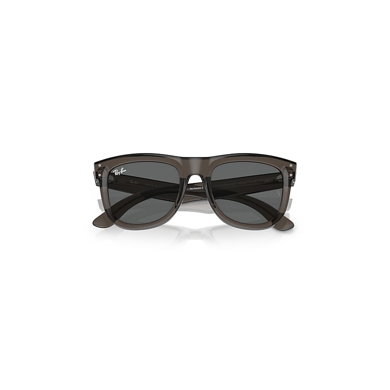 Ray-Ban Wayfarer Reverse Sunglasses Transparent Dark Grey Frame Grey Lenses 53-20