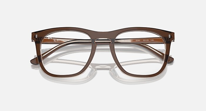 Ray-Ban Eyeglasses Unisex Rb2210v Optics Prescription - Blue On Transparent Blue Frame Clear Lenses 53-21 Polarized
