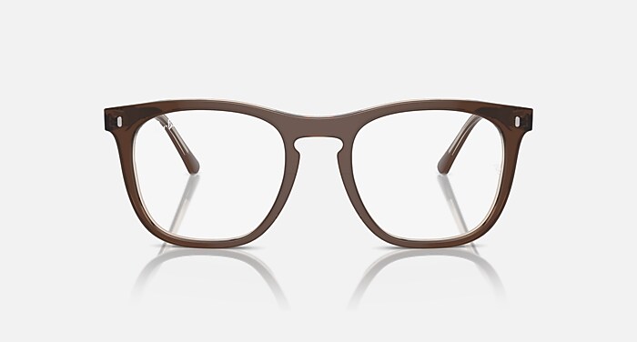 Ray-Ban Eyeglasses Unisex Rb2210v Optics Prescription - Blue On Transparent Blue Frame Clear Lenses 53-21 Polarized