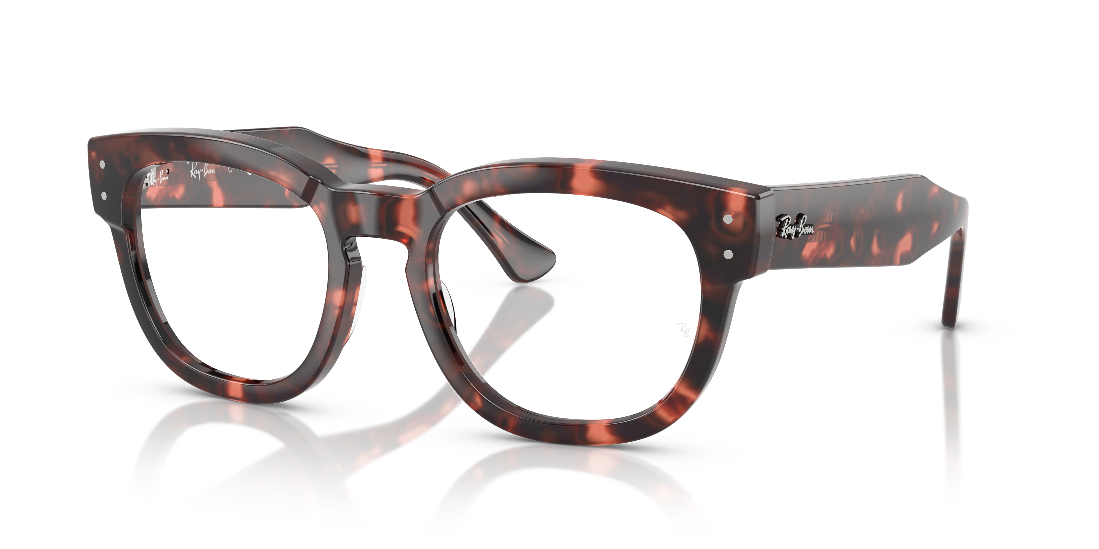 MEGA HAWKEYE OPTICS Polished Pink Havana Frame Clear Lenses 50-21