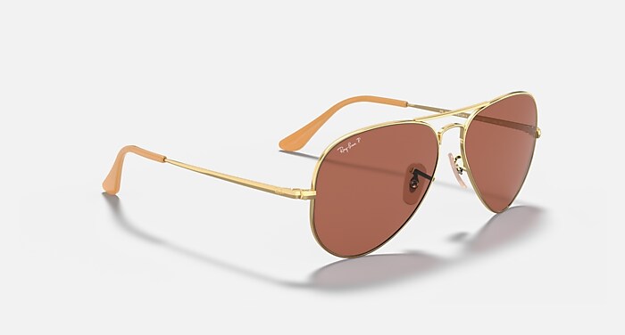 Ray-Ban RB3689 AVIATOR Ⅱ サングラス AVIATOR METAL II Sunglasses in Arista Gold and Purple