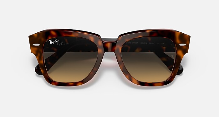 STATE STREET Sunglasses in Havana On Transparent Pink and Brown