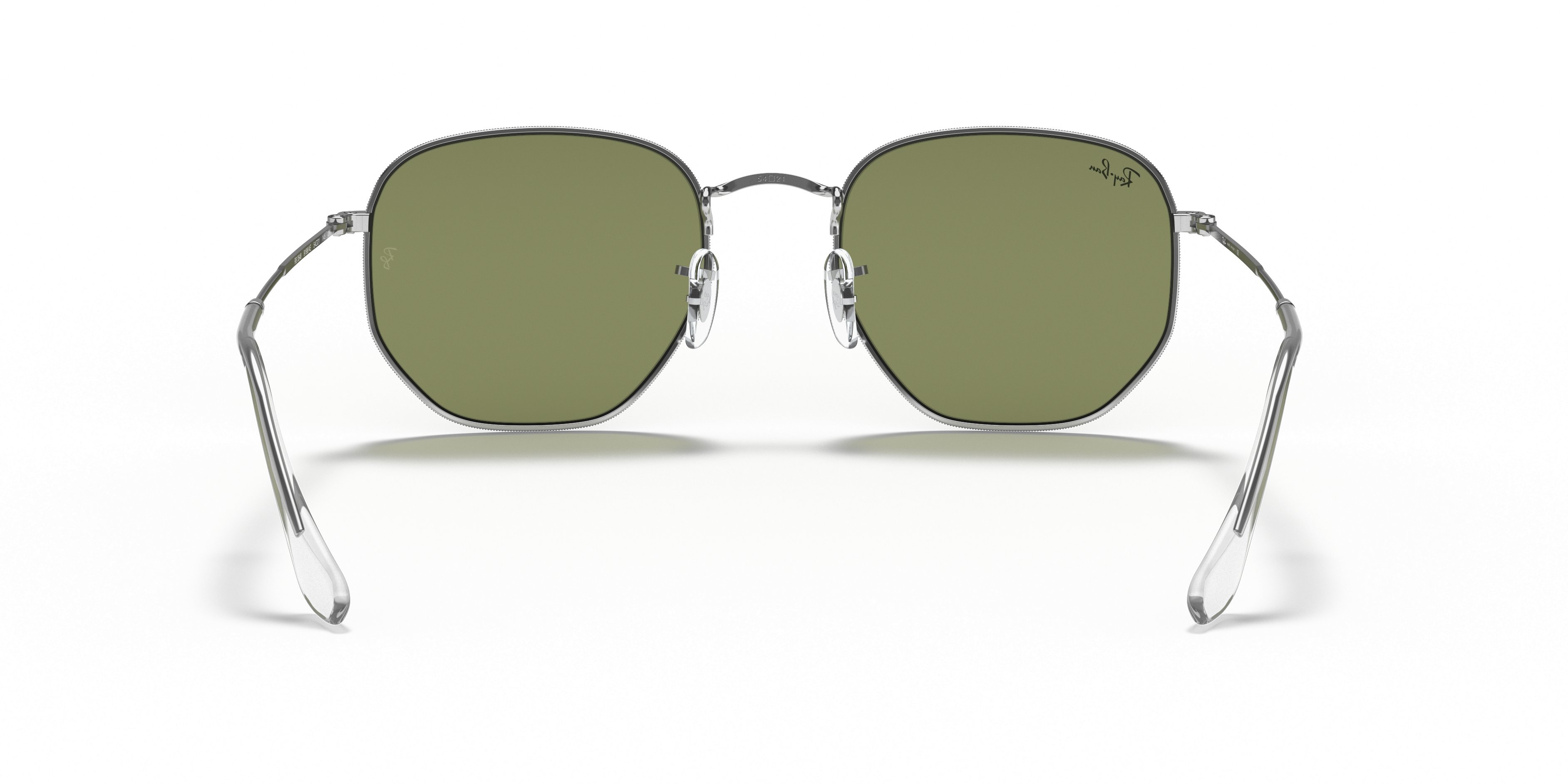 古水瓶濃い緑 HEXAGONAL Sunglasses in Silver and Bottle Green - RB3548