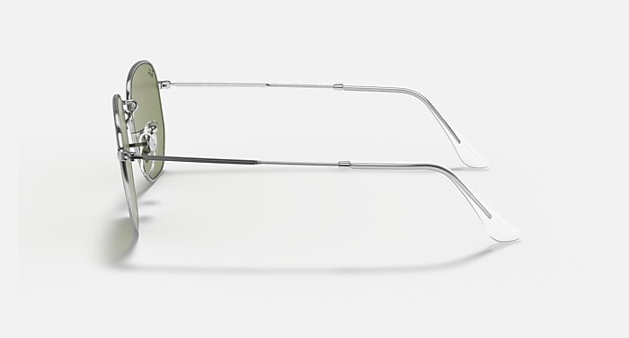 古水瓶濃い緑 HEXAGONAL Sunglasses in Silver and Bottle Green - RB3548