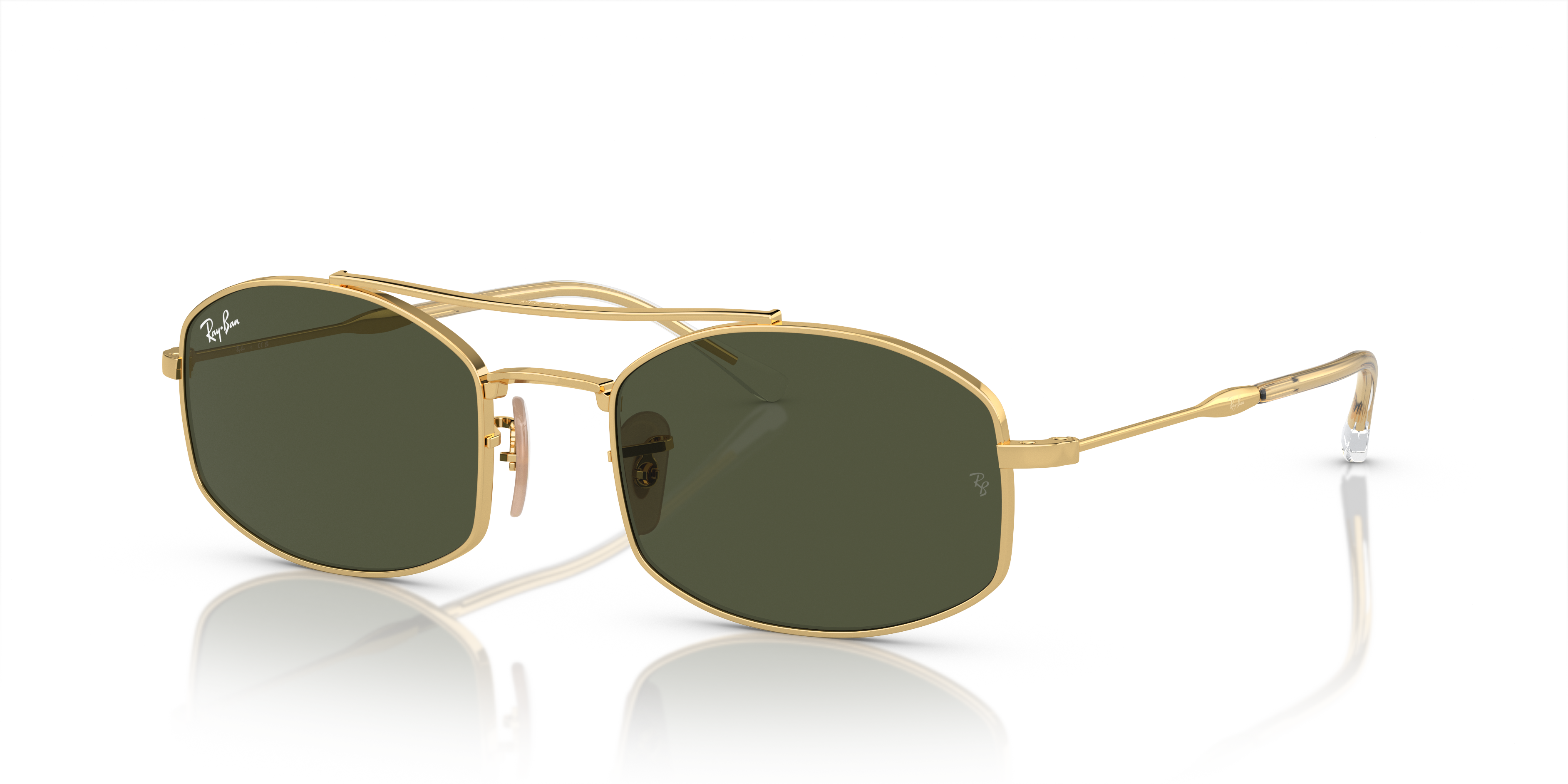 RB3719 Polished Arista Gold Frame G-15 Green Lenses 51-20