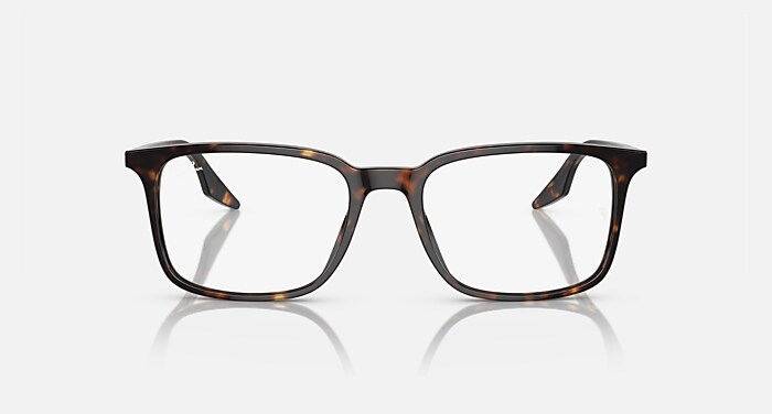 Ray-Ban Eyeglasses Unisex Rb5421 Optics Prescription - Striped Brown & Green Frame Clear Lenses 55-19 Polarized
