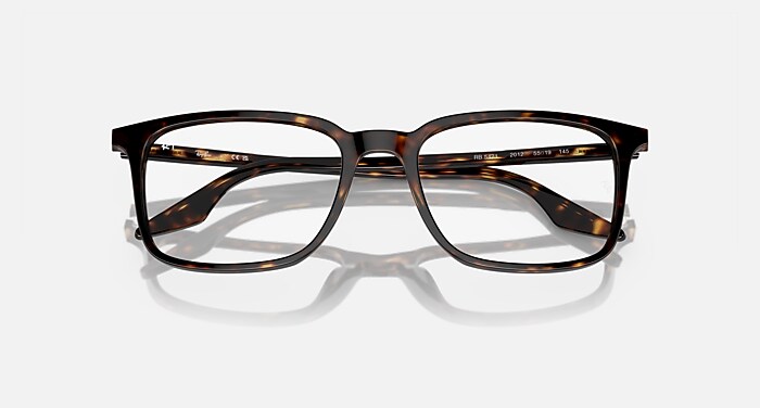 Ray-Ban Eyeglasses Unisex Rb5421 Optics Prescription - Striped Brown & Green Frame Clear Lenses 55-19 Polarized