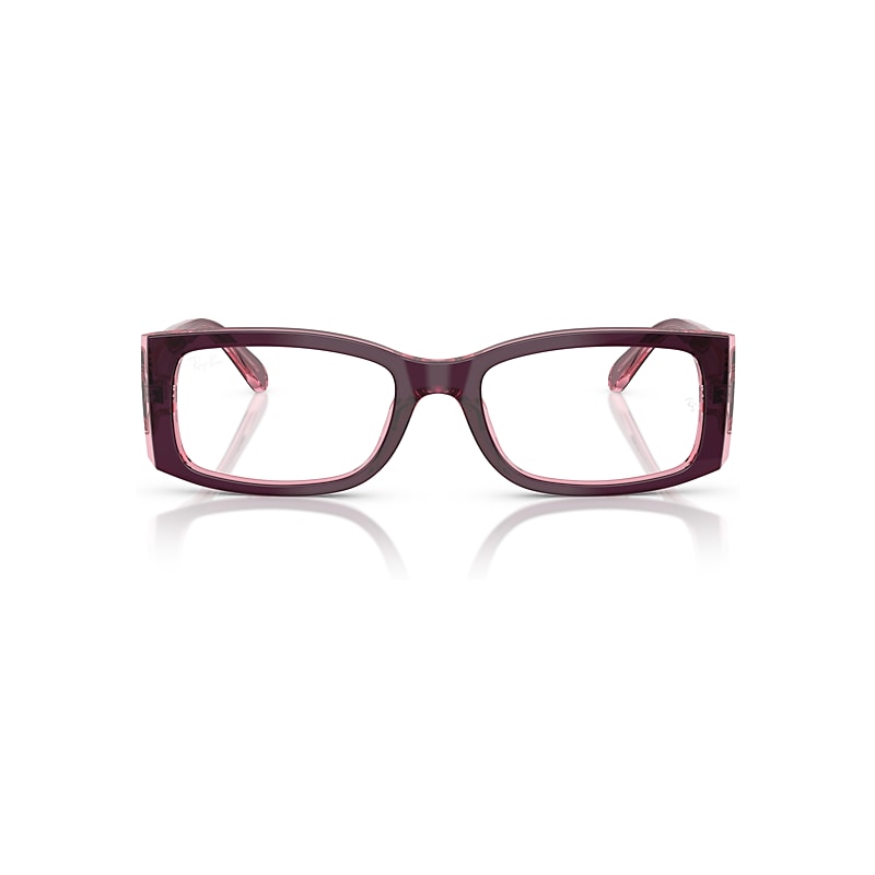 Ray Ban Miriam Optics Eyeglasses Violet On Transparent Pink Frame Clear Lenses Polarized 54-19 In Violet On Transparent Pink