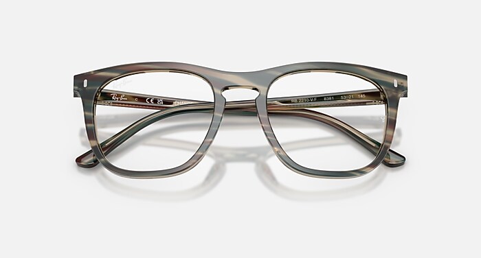 レイバン RX2210VF-2012 ライトグレー調光サングラス ケース無し RB2210V OPTICS CHANGE Eyeglasses with Photo Striped Grey Frame