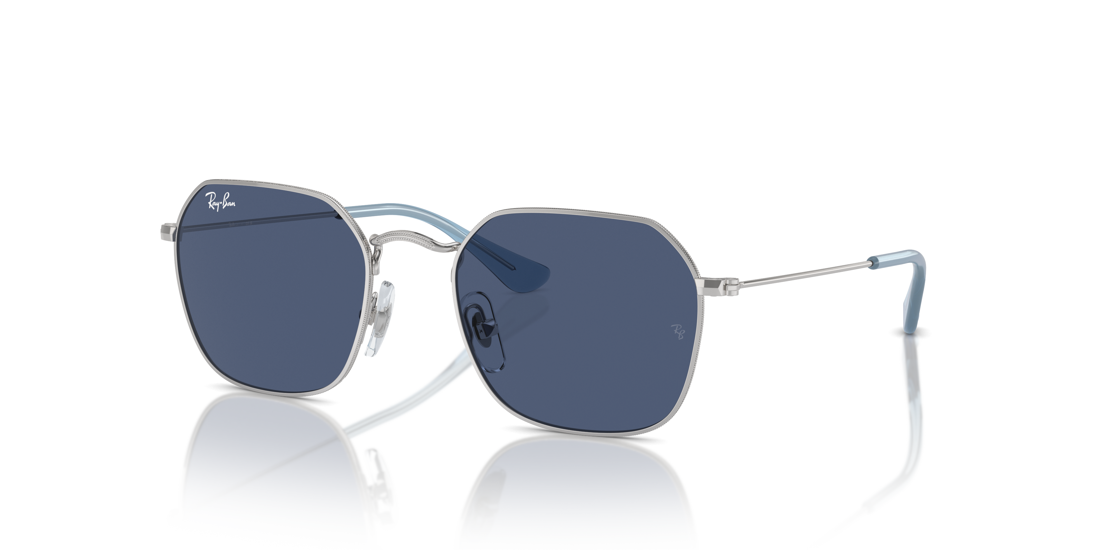 RB9594S KIDS Polished Silver Frame Dark Blue Lenses 49-19