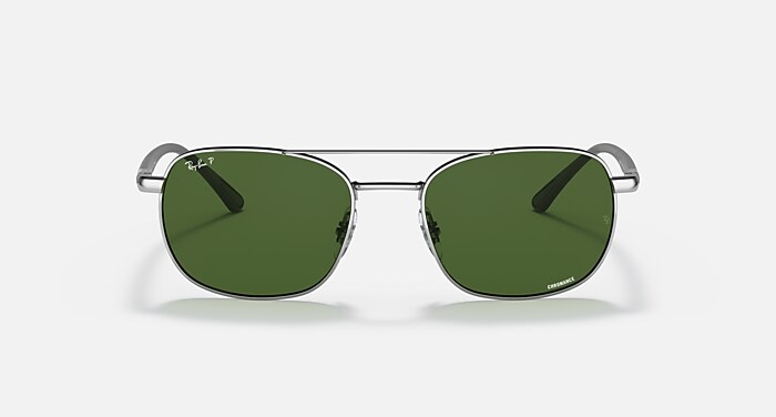 RB3670CH CHROMANCE Sunglasses in Silver and Dark Green