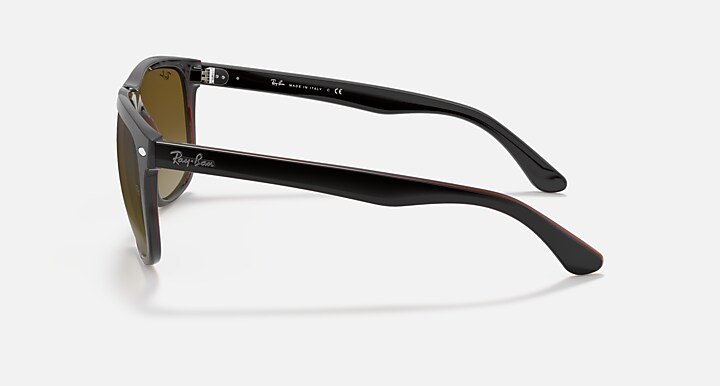 Ray-Ban Sunglasses Man Boyfriend - Black On Brown Frame Brown Lenses 60-15