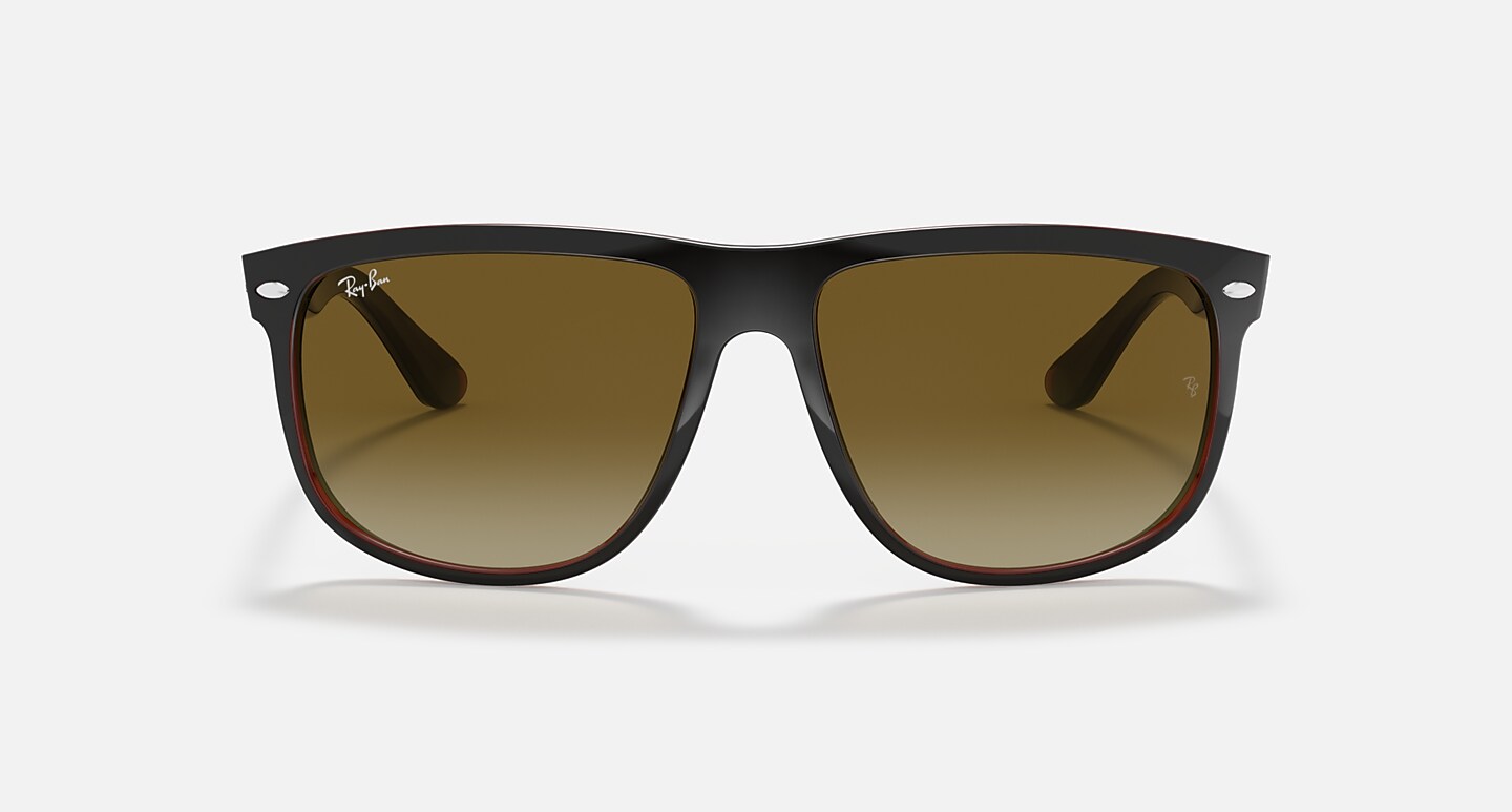 Ray-Ban Sunglasses Man Boyfriend - Black On Brown Frame Brown Lenses 60-15