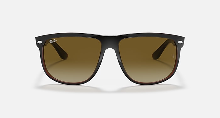 Ray-Ban Sunglasses Man Boyfriend - Black On Brown Frame Brown Lenses 60-15