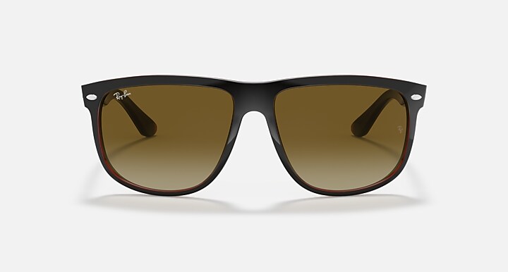 Ray-Ban Sunglasses Man Boyfriend - Black On Brown Frame Brown Lenses 60-15