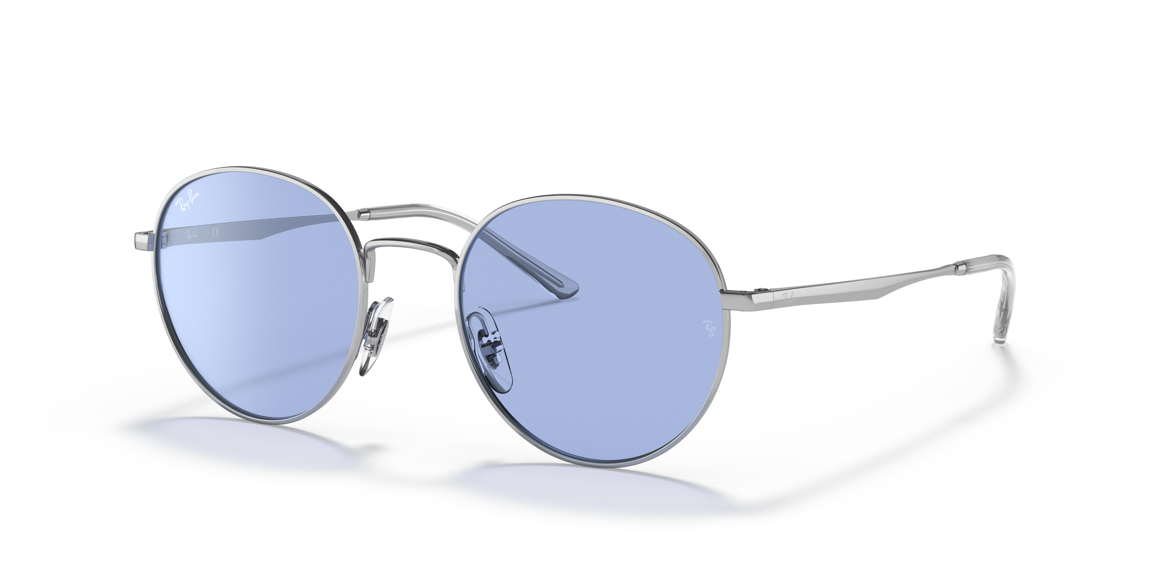 RB3681 Polished Silver Frame Blue Classic Lenses 50-20