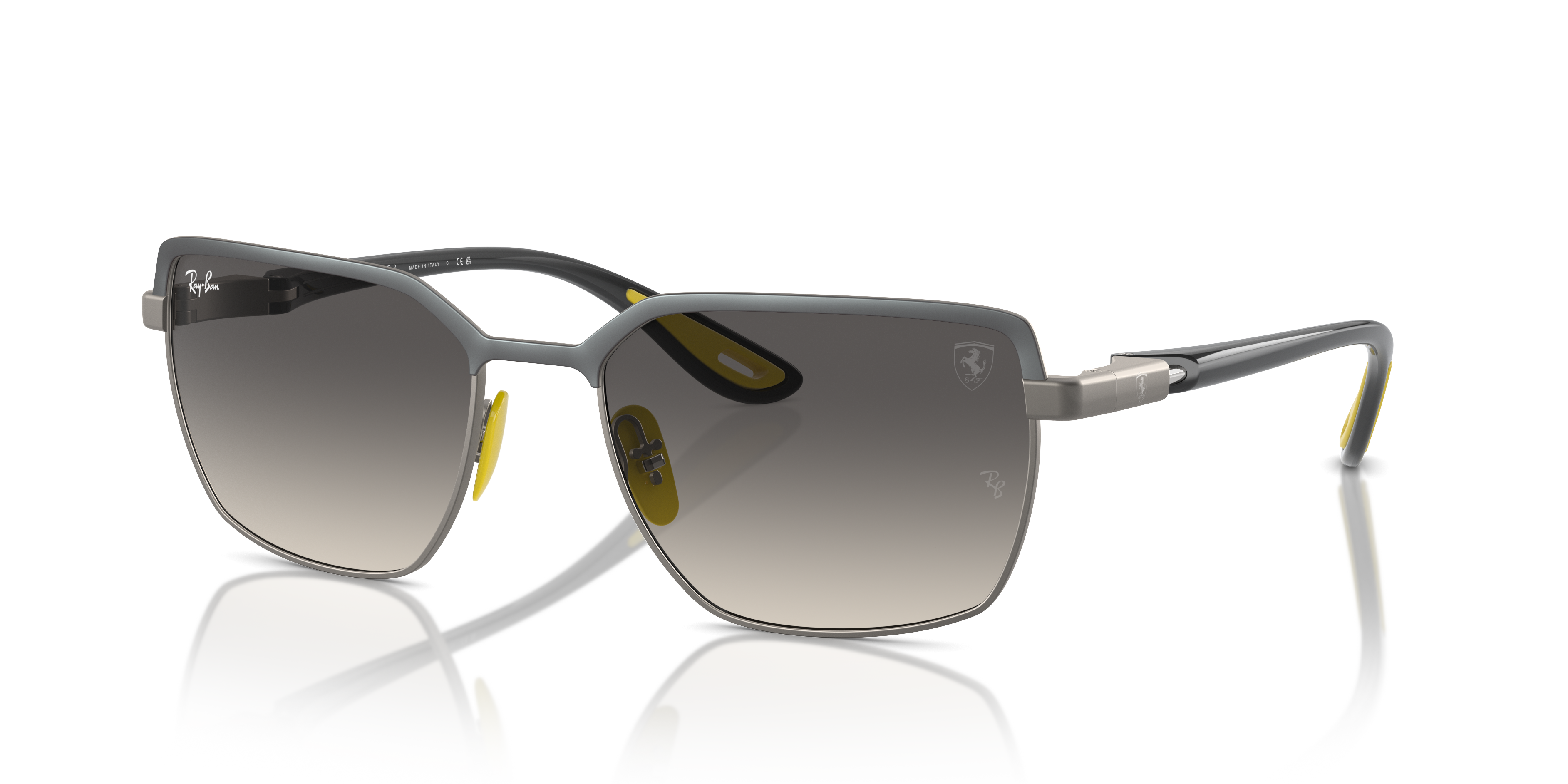 RB3743M SCUDERIA FERRARI COLLECTION Matte Grey On Gunmetal Frame Grey Lenses 58-19