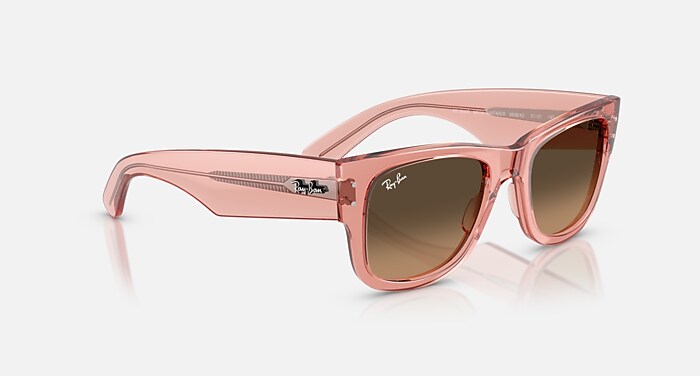 MEGA WAYFARER Sunglasses in Transparent Pink and Light Brown  display picture 2