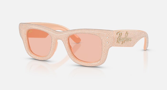 WAYFARER PUFFER CRYSTAL PAVÈ EDITION Sunglasses in Solid Nude and
