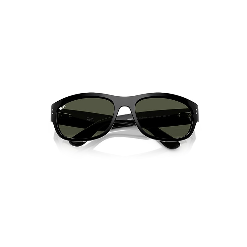 Ray-Ban Mega Balorama Sunglasses Black Frame Green Lenses 60-19