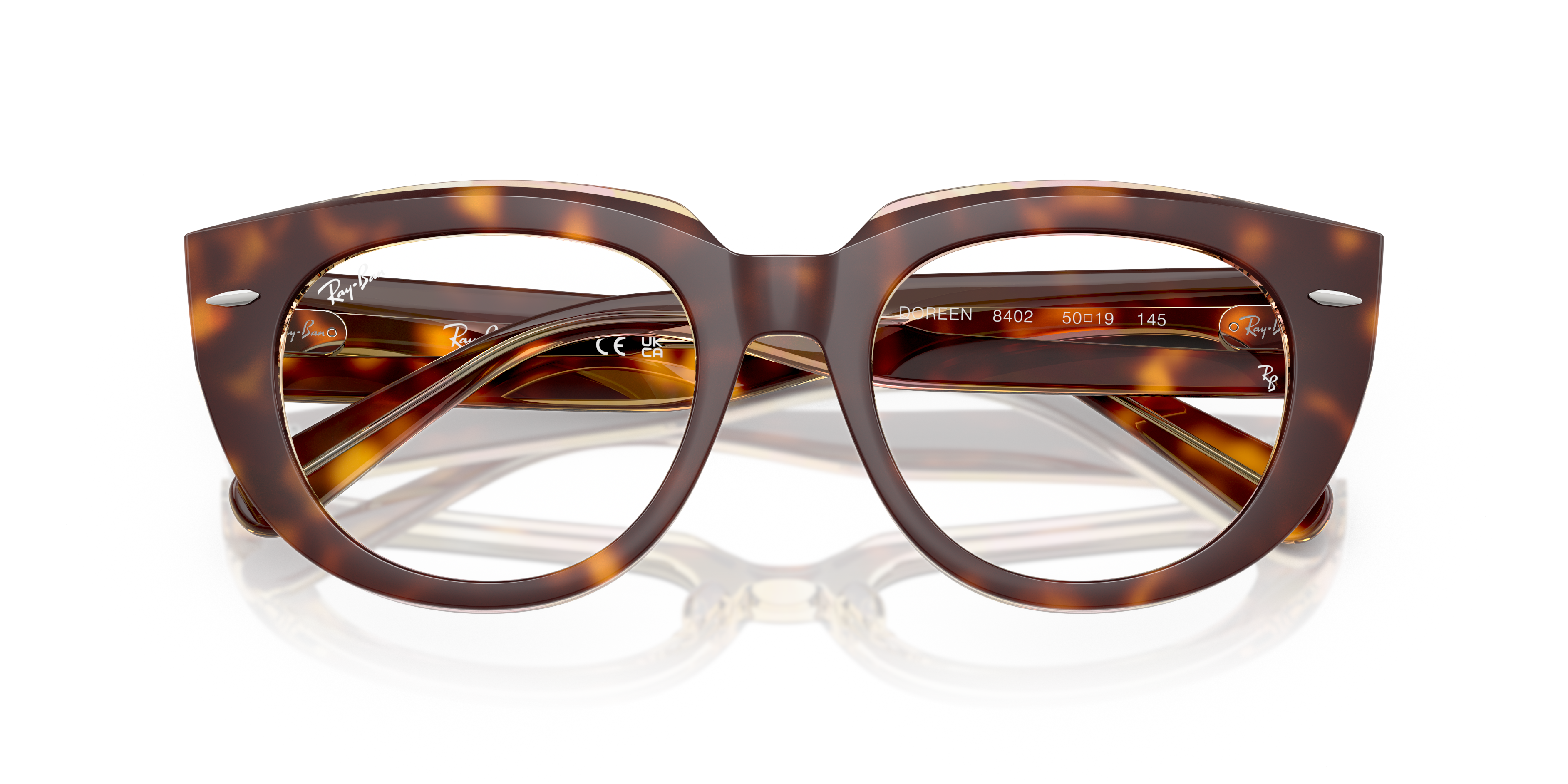 Ray-Ban Doreen Optics Eyeglasses Light Havana On Multicolor Frame Clear Lenses Polarized 48-19 155$