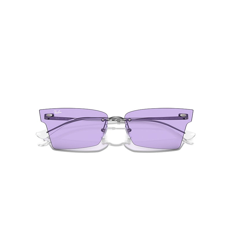 Ray-Ban Xime Bio-based Sunglasses Gunmetal Frame Violet Lenses 64-15