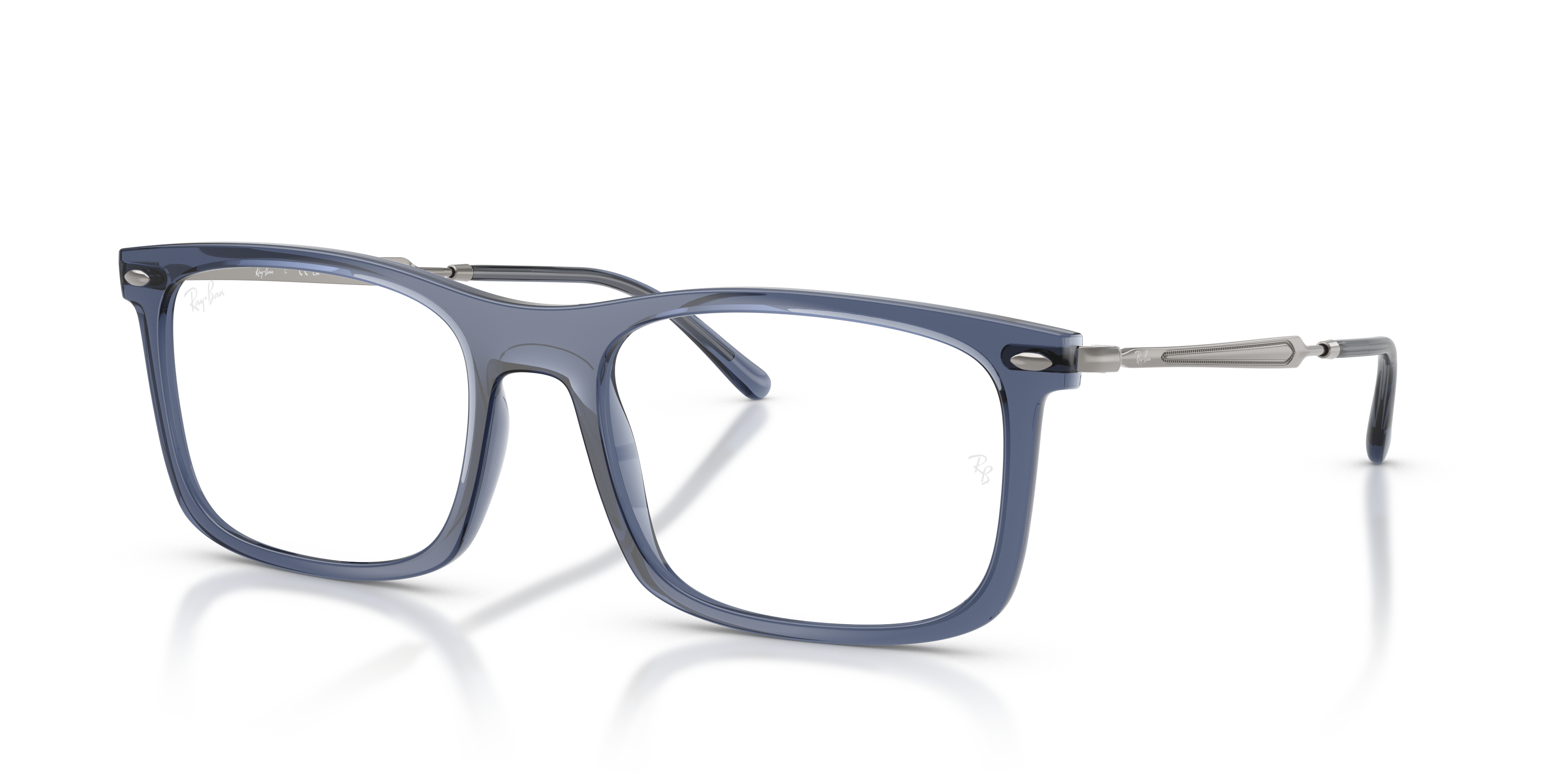 RB7260 OPTICS Polished Transparent Blue Frame Clear Lenses 54-19