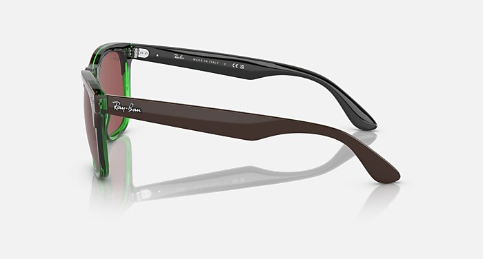 STEVE Sunglasses in Dark Brown On Transparent Green and Dark