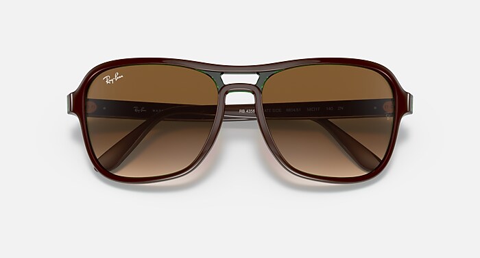 STATE SIDE Sunglasses in Brown On Green and Clear Gradient