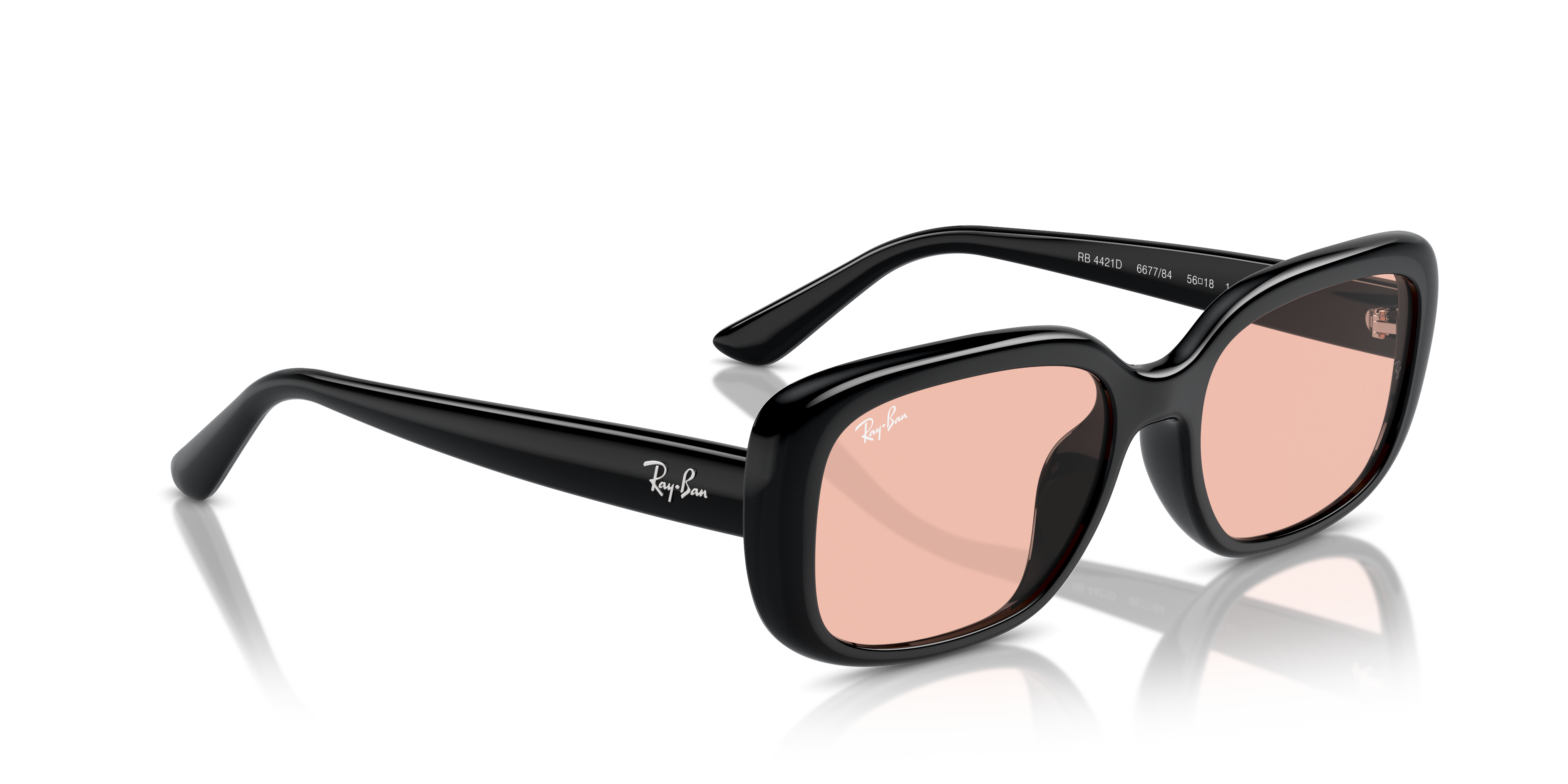 Ray-Ban ORB4421D ブラック サングラス RB4421D BIO-BASED Sunglasses in Black and Dark Pink