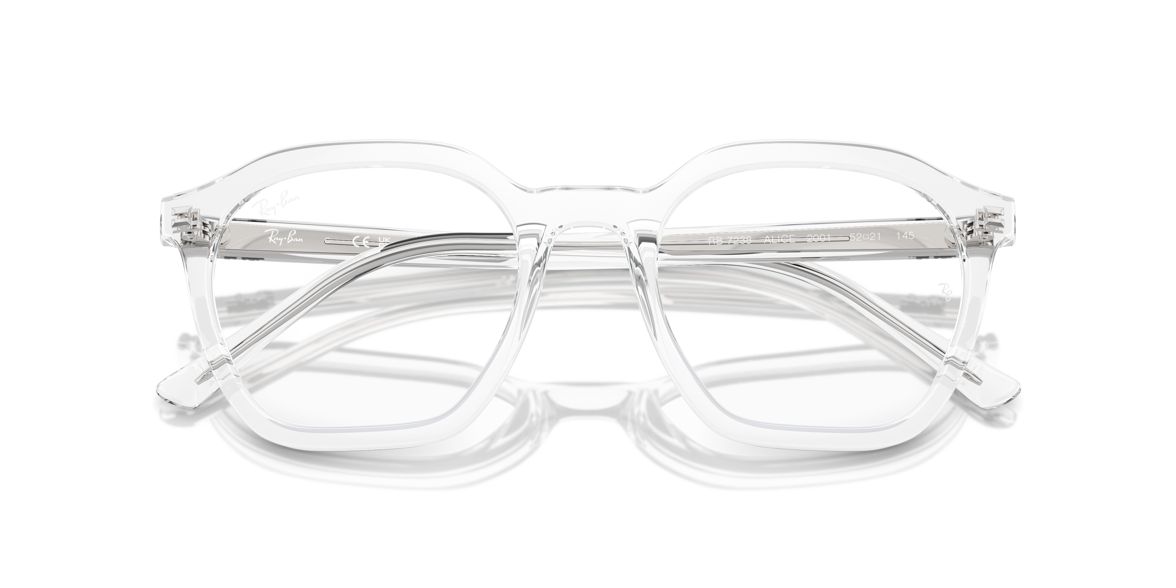 Ray-Ban Alice Optics Eyeglasses Transparent Frame Clear Lenses Polarized 52-21 123$