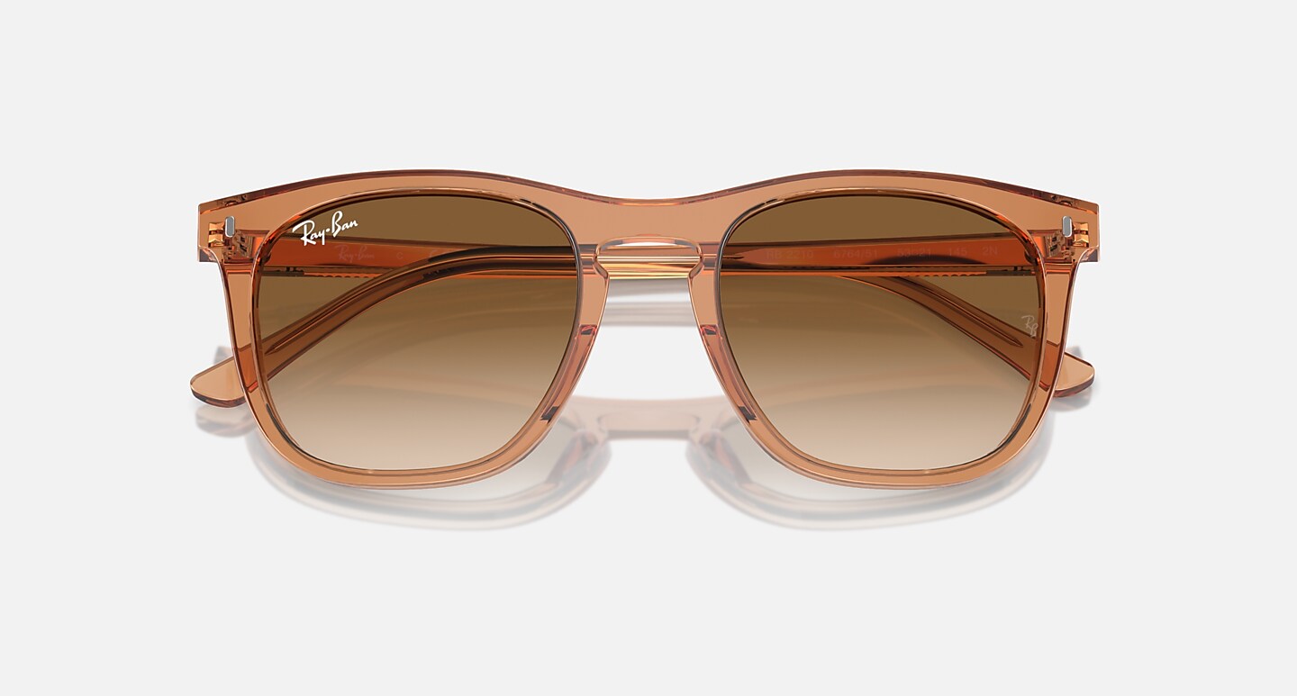 Ray-Ban Sunglasses Unisex Rb2210 - Transparent Brown Frame Brown Lenses 53-21