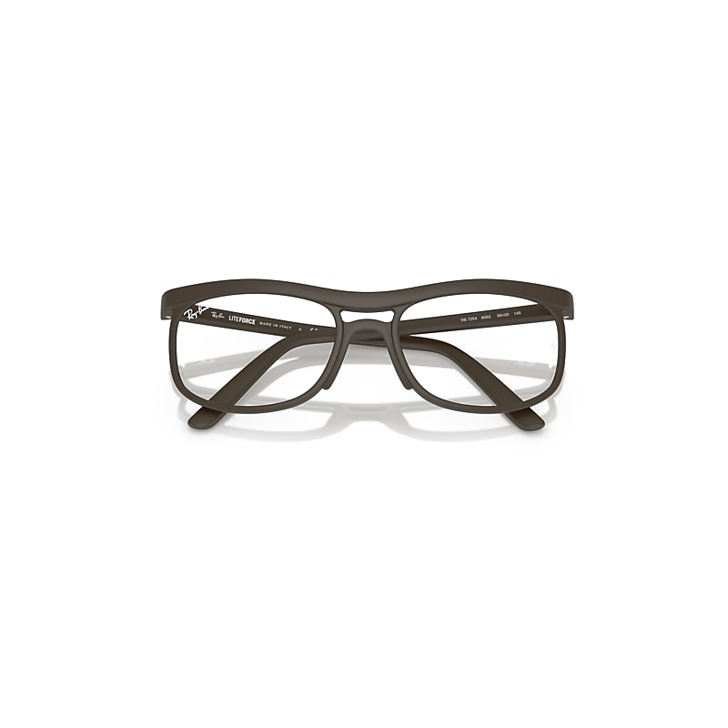 Ray Ban Rb7254 Optics Liteforce Eyeglasses Sand Brown Frame Clear Lenses Polarized 56-20 In Sand Brown