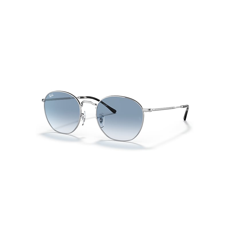 Ray-Ban Sunglasses Unisex Rob - Silver Frame Blue Lenses 54-20