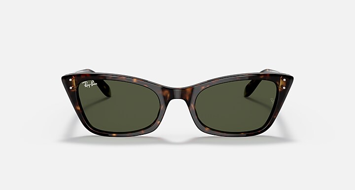 Ray-Ban Sunglasses Lady Burbank Havana Frame Green Lenses
