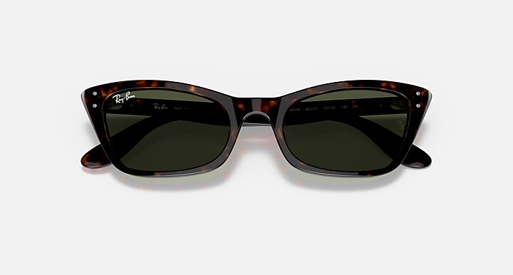 Ray-Ban Sunglasses Lady Burbank Havana Frame Green Lenses