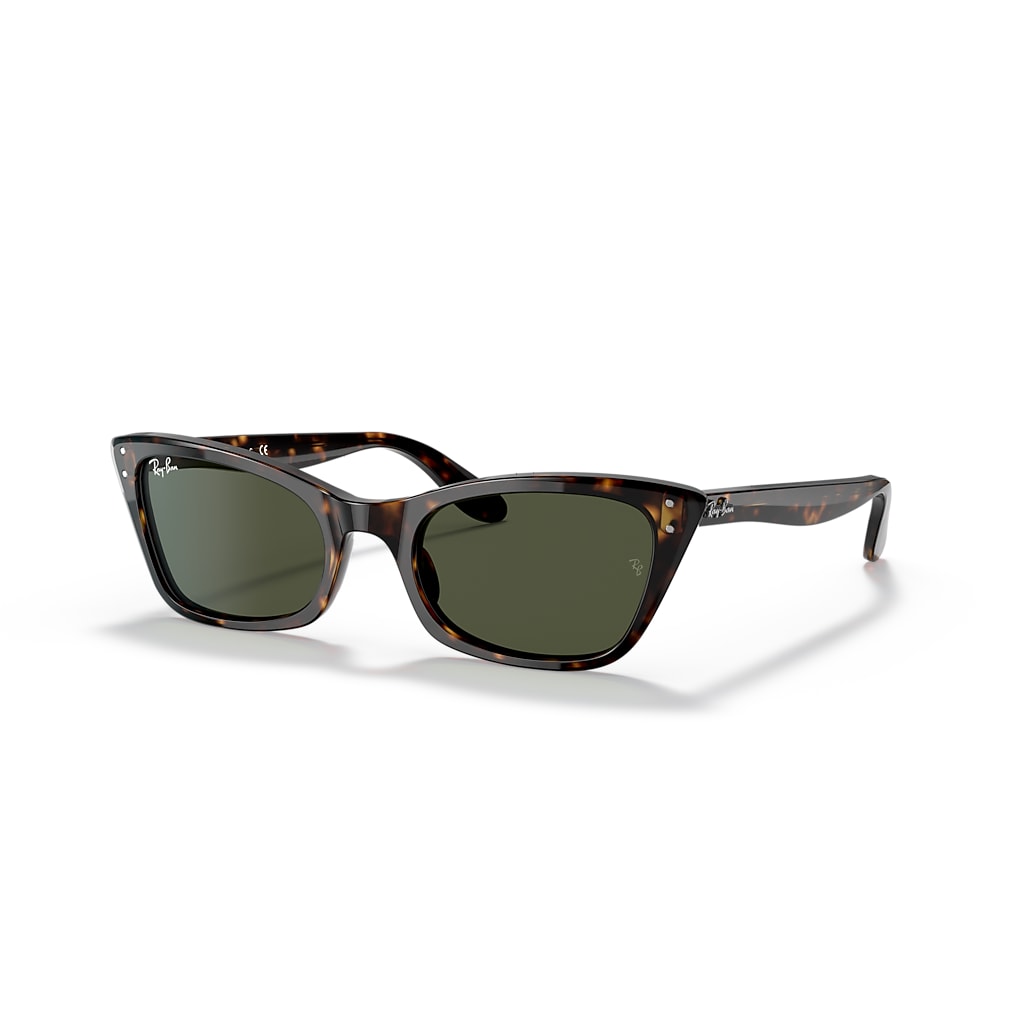 Ray-Ban Lunettes De Soleil Femme Lady Burbank - Monture Havana Verres Vert 52-20